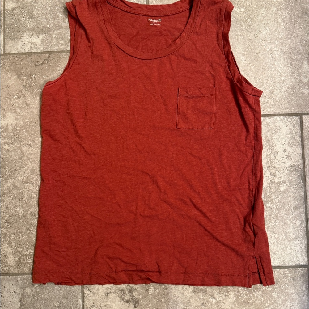 Women's Madewell Tank Top Sleeveless Red Shirt
